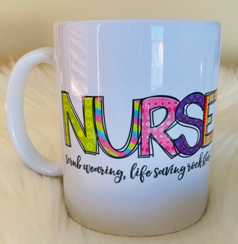 Nurse- scrub wearing, life saving rockstar